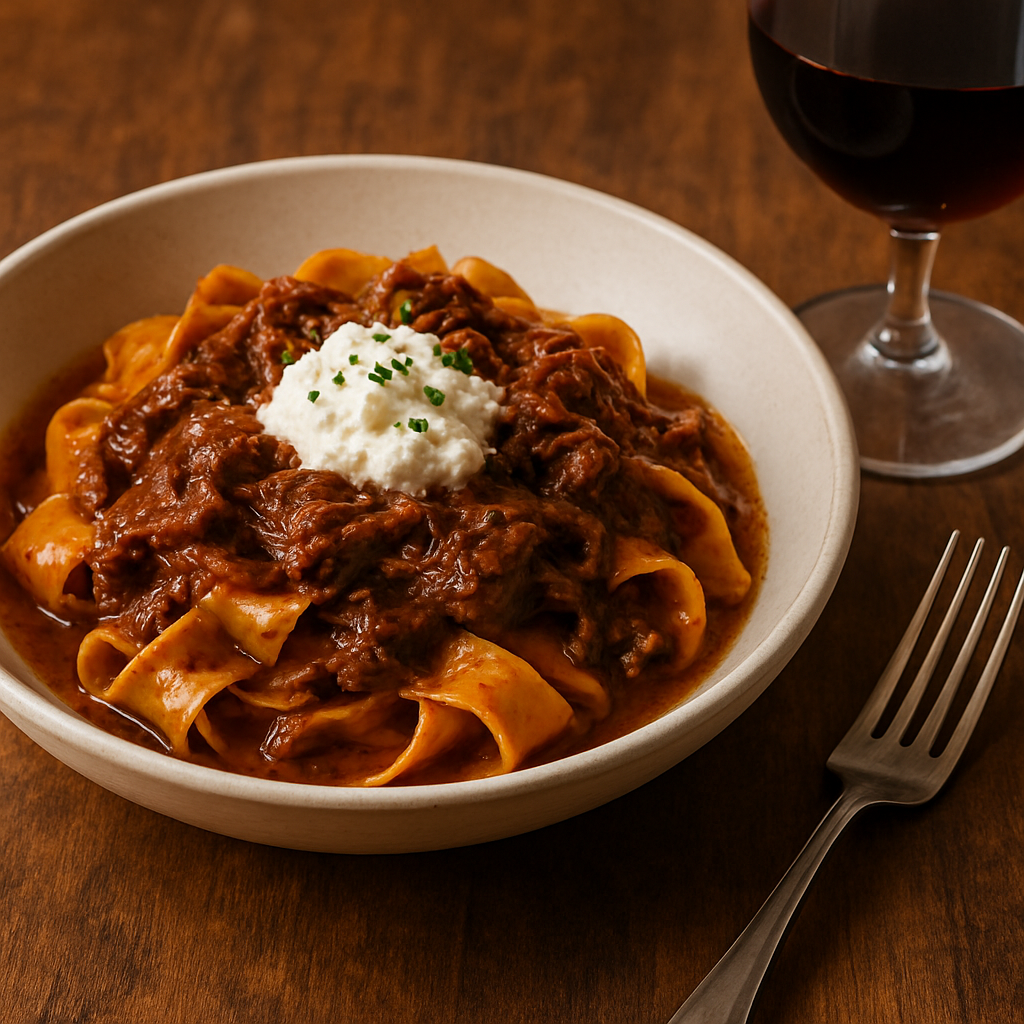 Short Rib Pappardelle | Zialena Winery